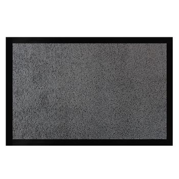 Acomoda Textil - Felpudo De Entrada Absorbente Rectangular Para Interior Y Exterior. Felpudo De Poliamida Y Pvc Antideslizante De Fácil Limpieza. (gris Oscuro, 40x60 Cm)