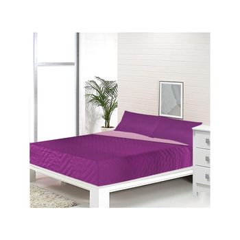 Acomoda Textil - Colcha Bouti Reversible Termosellada + Funda De Cojín 50x70 Cm Para Dormitorio. Cubrecama, Ligero, Versátil E Ideal Para Cualquier Época Del Año. (fucsia, Cama 90 Cm)