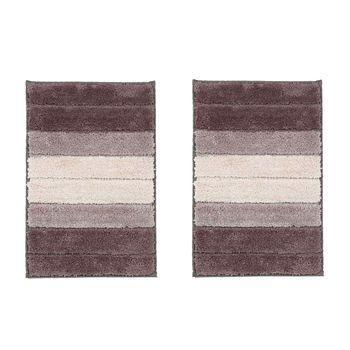 Acomoda Textil – Alfombra De Baño Suave Y Absorbente Para Ducha 40x60 Cm. Alfombrilla De Pelo Gruesa Y Antideslizante De Bañera Lavable Y Cómoda. (2 Unidades, Chocolate)