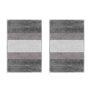 Acomoda Textil – Alfombra De Baño Suave Y Absorbente Para Ducha 40x60 Cm. Alfombrilla De Pelo Gruesa Y Antideslizante De Bañera Lavable Y Cómoda. (2 Unidades, Gris)