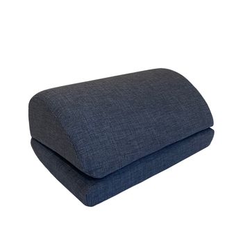 Acomoda Textil – Reposapiés De Espuma Alta Densidad Con Funda Desenfundable Con Cremallera. Apoyo De Pies Ajustable Y Lavable Con Dos Alturas Para Oficina Y Escritorio 40x26x20 Cm, Gris Oscuro.