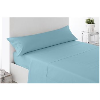 Acomoda Textil – Juego Sábanas Microfibra Para Cama Individual Y Matrimonio Con Bajera Ajustable, Encimera Y Funda Almohada. Sábanas Colores Lisos Cómoda Y Suave Para Verano-invierno. (azul, 90 Cm)