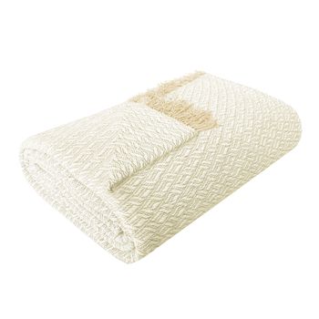 Plaid multiusos sofá colcha manta cama beige 140x190 cm LISO