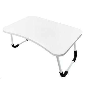 Acomoda Textil – Mesa Laptop Plegable De Madera Para Ordenador Portátil En Sofá O Cama. Bandeja Auxiliar Multiusos Para Desayuno, Leer O Trabajar 40x60x27 Cm. (blanco Liso)