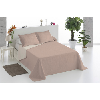 Colcha Bouti Bicolor Reversible Beige/crema + Cojines Donegal Cama De 90cm