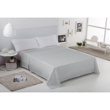 Sábana Bajera Ajustable Lisa Gris Cama 140 Cm - 140x200 Cm, Algodón 200  Hilos. con Ofertas en Carrefour