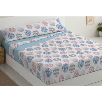 Juego De Sábanas Tres Piezas Donegal Bohe Cama 120 Cm Azul con Ofertas en  Carrefour