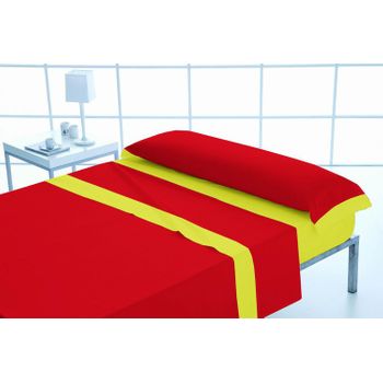 Juego De Sábanas Liso Aplique Rojo Donegal Cama 90cm