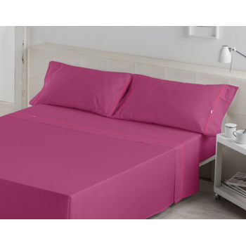 Juego De Sábanas Liso Fucsia Donegal Cama 160cm