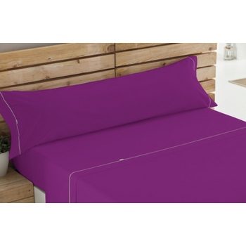 Juego De Sábanas Liso Morado Donegal Cama 135/140cm