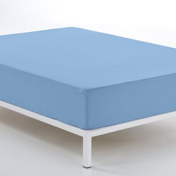 Sábana Bajera Ajustable Donegal  Cama 120 Cm Azul Claro