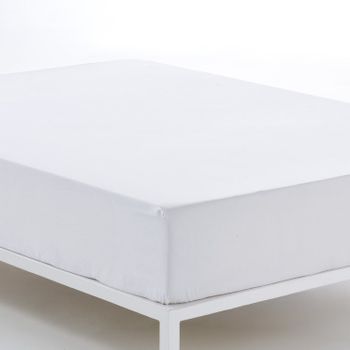 Sábana Bajera Ajustable Donegal  Cama 120 Cm Blanco