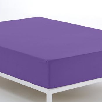 Sábana Bajera Ajustable Donegal  Cama 90 Cm Lila