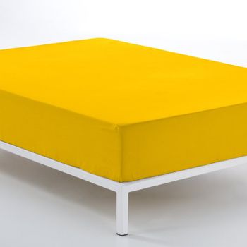 Sábana Bajera Ajustable Donegal  Cama 105 Cm Mostaza