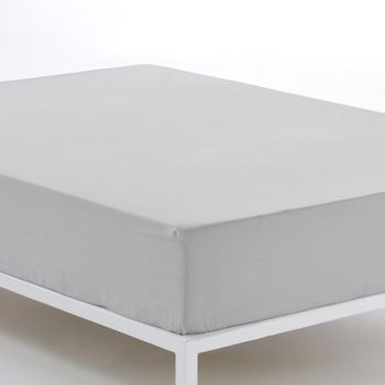 Sábana Bajera Ajustable Lisa Gris Cama 90 Cm - 90x200 Cm, Algodón 200  Hilos. con Ofertas en Carrefour