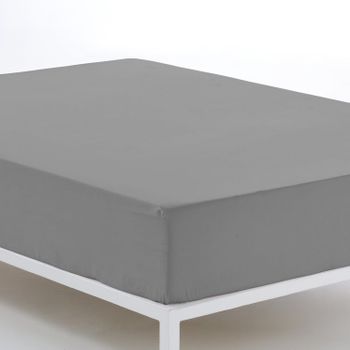 Sábana Bajera Ajustable Donegal  Cama 120 Cm Plomo