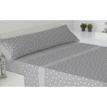 Juego De Sábanas Tres Piezas Star Donegal Cama 90cm Gris