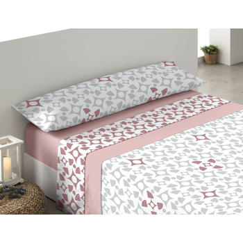 Edredón Nórdico Velour Cama 150 cm TEX HOME Hojas Rosa