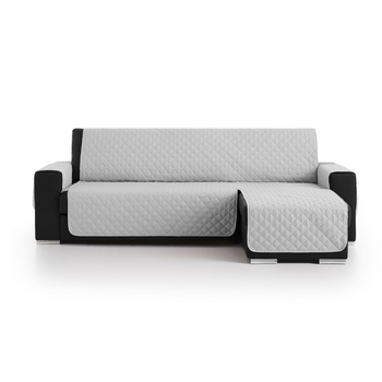 Funda Chaiselongue Acolchada Reversible 200 Brazo Izquierdo Spirit Gris Claro