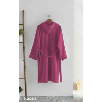 Albornoz Talla S Terciopelo Capucha 400gr Basic Fucsia Donegal Collections