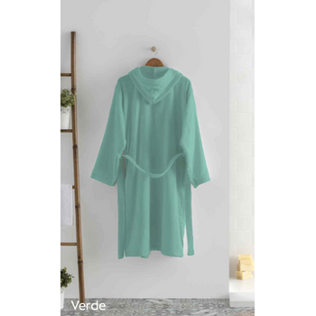 Albornoz Talla Xl Terciopelo Capucha 400gr Basic Verde Donegal Collections