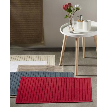 Alfombra De Baño 100% Algodón Antideslizante Home 45x65cm Rojo