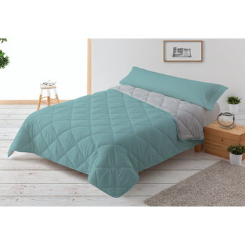 Relleno Nórdico 300gr Bicolor Reversible Cama 90cm 150x220cm Aqua / Gris  Donegal Collections