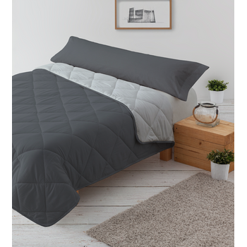 Edredon Conforter Velvet Liso Aterciopelado Gris Para Cama De 135 Cm con  Ofertas en Carrefour