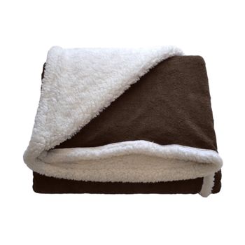 Manta Borreguito Sherpa Reversible 220x240 Cm, Manta Cama O Sofá,  Multiusos, Extra Suave Marrón Home Mercury con Ofertas en Carrefour