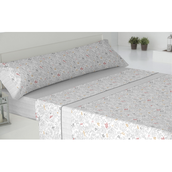 Juego De Sábanas Botanic Gris Cama 90cm Donegal Collections