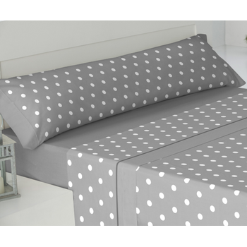 Juego De Sábanas Cama 135cm Con 2 Fundas Almohada Pecas Gris Donegal Collections