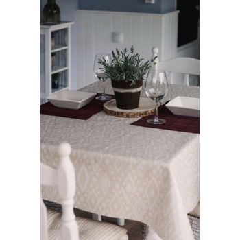 Mantel Resinado Antimanchas Sostenible Alabama Lino 100x140cm Lappet Covers