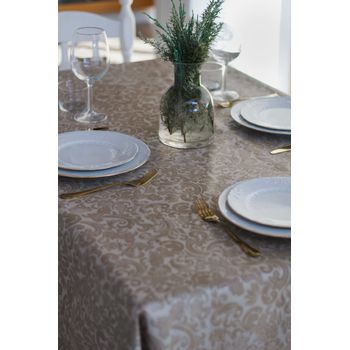 Mantel Resinado Antimanchas Sostenible Niza Beige 140x260cm Lappet Covers