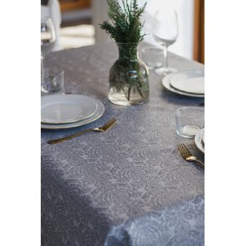 Mantel Resinado Antimanchas Sostenible Versalles Gris 140x180cm Lappet Covers