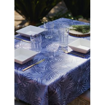 Mantel Antimanchas Para Mesa Rectangular, 100% Algodón, Mantel Picnic -  150x220cm - Blue Wave con Ofertas en Carrefour