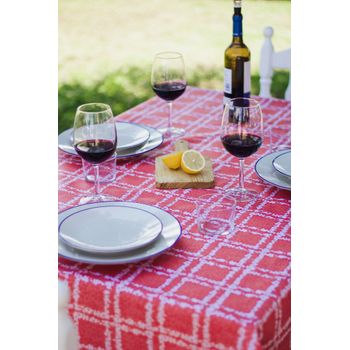 Mantel Antimanchas Para Mesa Rectangular, 100% Algodón, Mantel Picnic -  150x220cm - Blue Wave con Ofertas en Carrefour