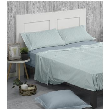 Juego De Sábanas 100% Algodón   Pacific Aqua Cama 105cm Donegal Collections