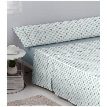 Juego De Sábanas 100% Algodón   Góndola Aqua Cama 160cm + 2 Almohadas Donegal Collections