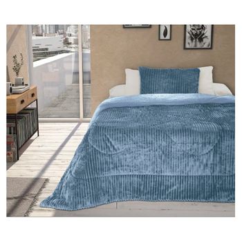 Edredon Conforter Velvet Liso Aterciopelado Gris Para Cama De 135 Cm con  Ofertas en Carrefour