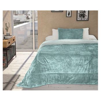 Manta Azul 150 X 200 Cm Poliéster Colcha Cubrecama Suave Moderno Bayburt -  Azul con Ofertas en Carrefour