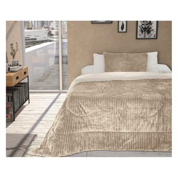 Edredon Conforter Velvet Liso Aterciopelado Gris Para Cama De 135 Cm con  Ofertas en Carrefour