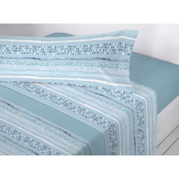 KUMY Juego de Sábanas Coralina para Invierno con Borreguito-Extra Suave,  Ajustable,Diseño Esampado-3 Piezas (Cama 150, Ciudad)