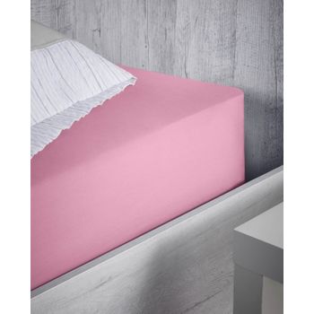 Sábana Bajera Ajustable De Algodón Percal Donegal Cama 135 Cm Rosa