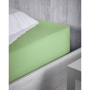 Sábana Bajera Ajustable De Algodón Percal Donegal Cama 135 Cm Verde