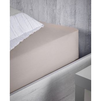 Sábana Bajera Ajustable De Algodón Percal Donegal Cama 90 Cm Beige