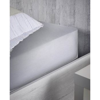 Sábana Bajera Ajustable De Algodón Percal Donegal Cama 90 Cm Gris