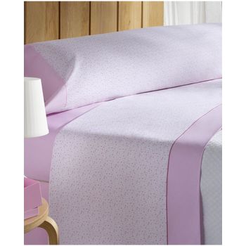 JUEGO SÁBANAS HEYA HEXAGONO CAMA 135 CM C/ROSA 3 PIEZAS - La Dama