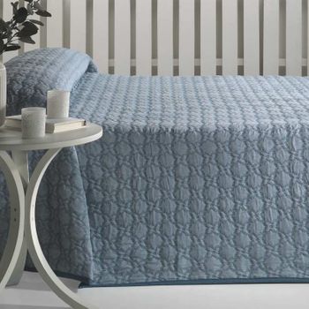 Colcha Bouti Jacquard Palma Cama 90cm Aqua Donegal Collections