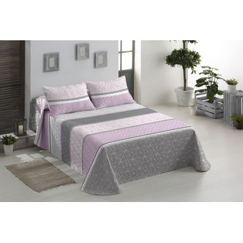 Colcha Bouti Reversible + Cojines Jugy Malva Cama De 135cm 235x260cm