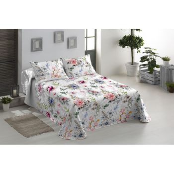 Colcha Bouti Reversible + Cojines Flowy Rosa Cama De 135cm 235x260cm